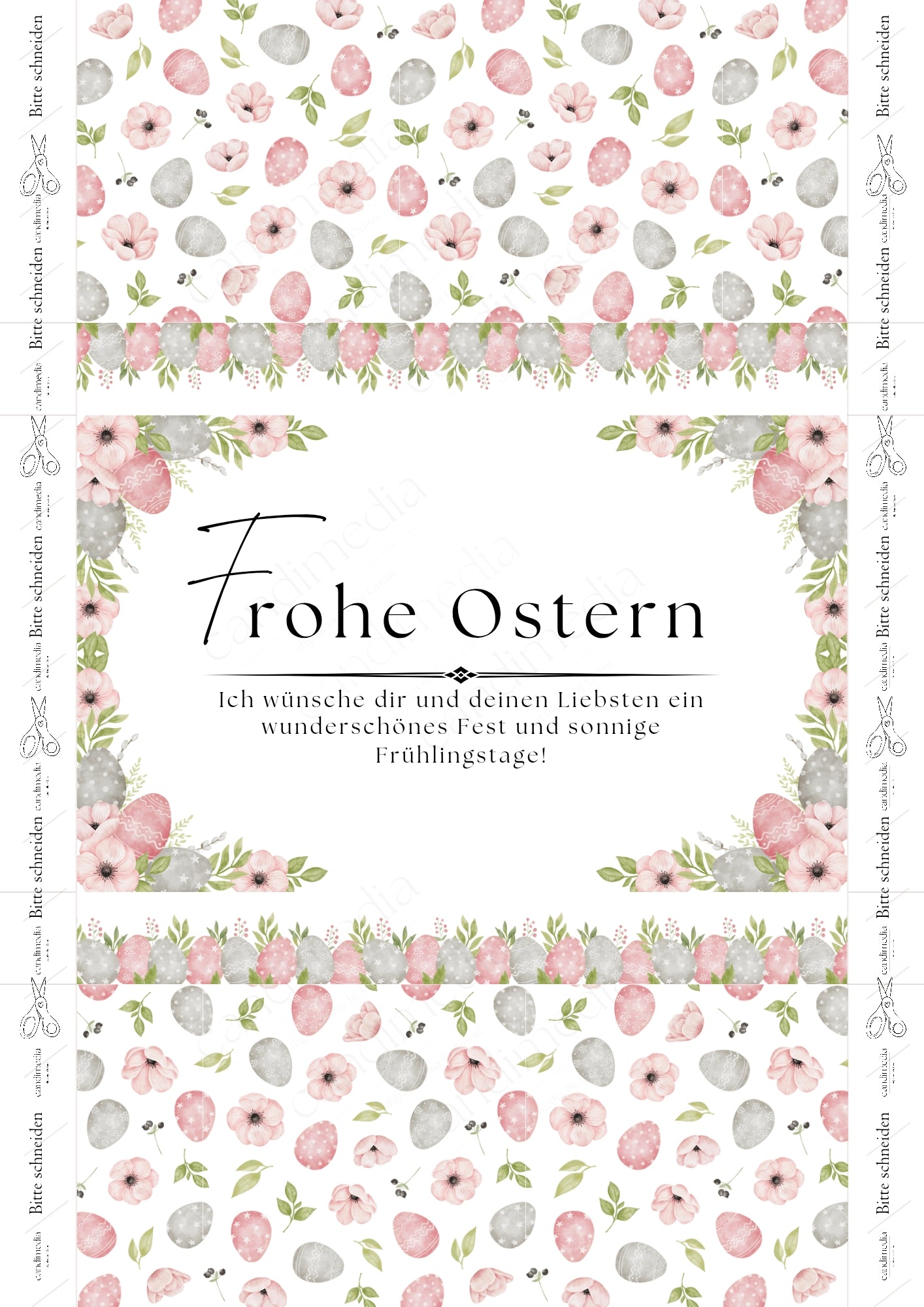 Schokoladenverpackung 125g 17,5 x 10,8cm Ostern Bunt als PDF-Datei zum Ausdrucken