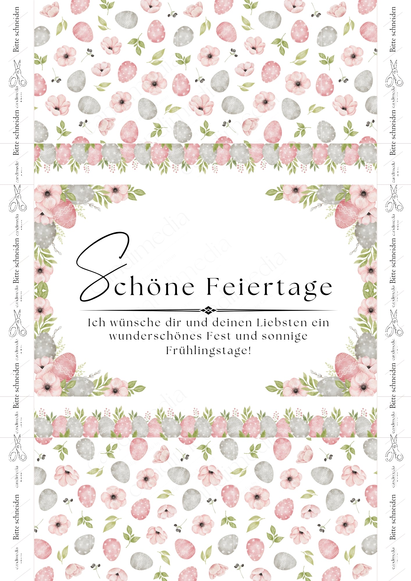 Schokoladenverpackung 125g 17,5 x 10,8cm Ostern Bunt als PDF-Datei zum Ausdrucken